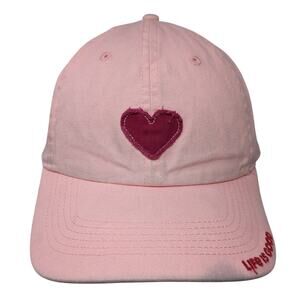 Heart Strapback Hat Pink One Size Adjustable 6 Panel Life Is Good